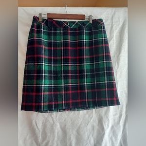 Talbots wool blend plaid skirt